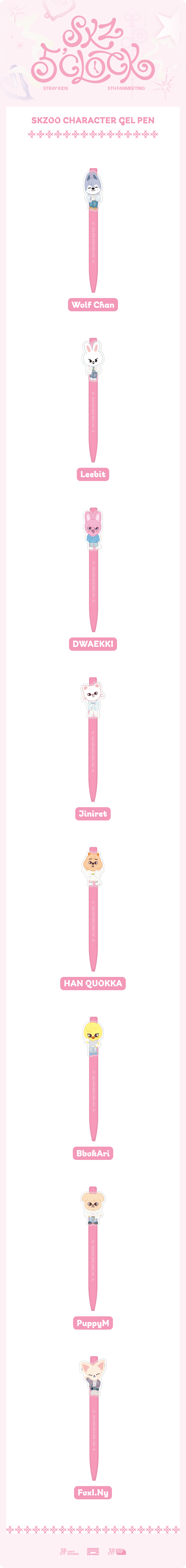 STRAY KIDS - SKZOO OFICIAL 5 CLOCK MD CHARACTER GEL PEN